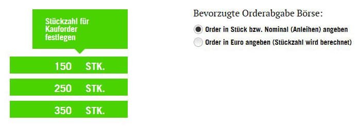 One-Click-Trading Einstellungen